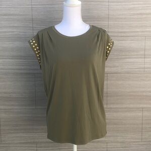 MMK Olive Studded blouse Size M New